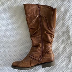 BareTraps Faux Leather Knee-High Boots | Women's Size 8 Wide-Calf